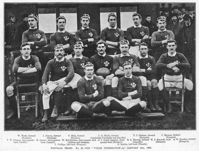Squadra di calcio internazionale gallese, 2 gennaio 1892 da English Photographer